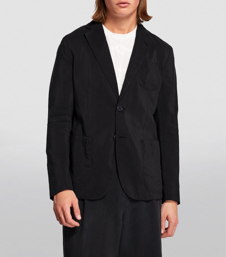 Silk-Blend Single-Breasted Blazer UBWF Image 2