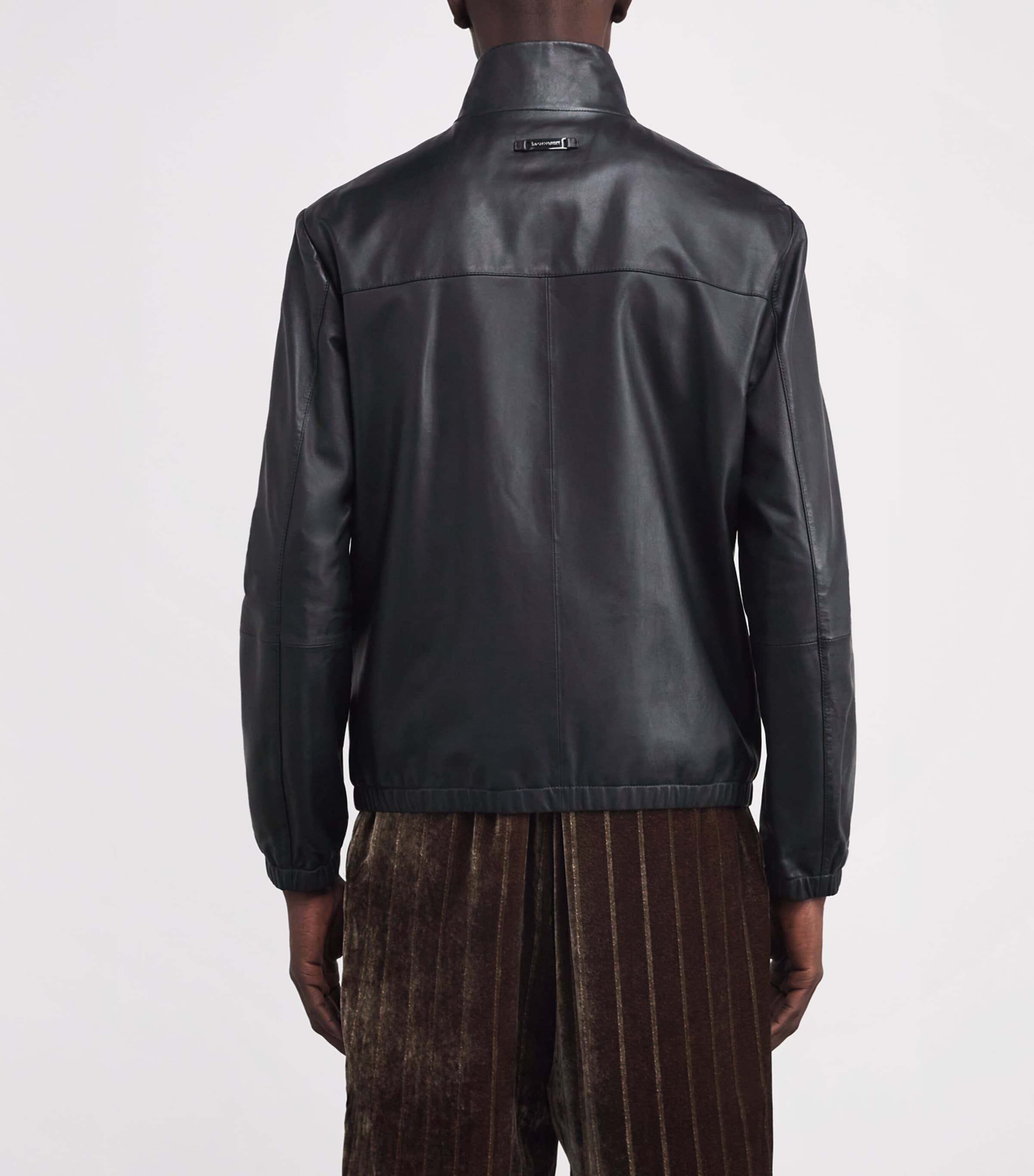 Funnel-Neck Leather Jacket 922 Image 4