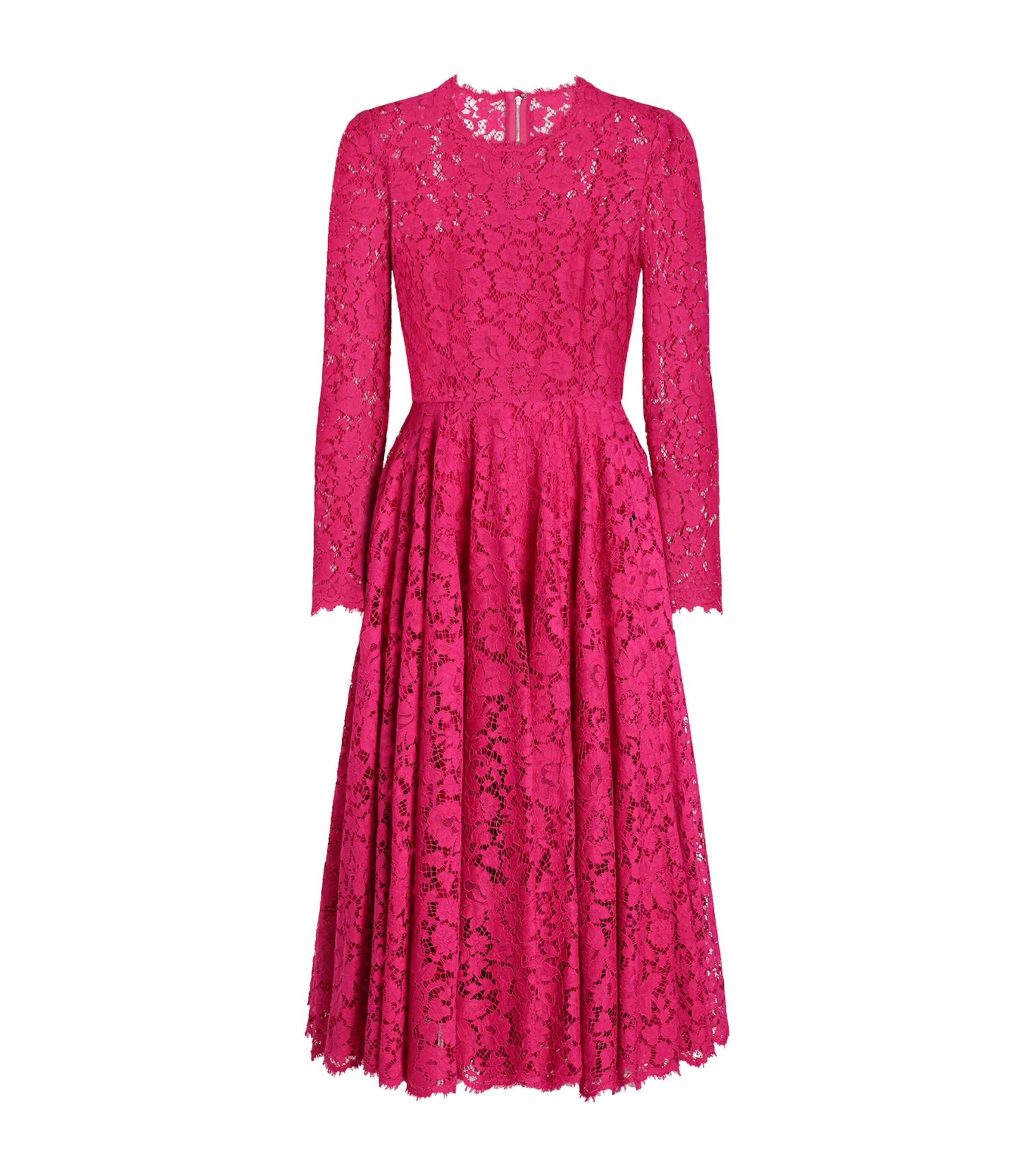 Dolce & Gabbana Calf-length Circle-skirt Dress In Cordonetto Lace