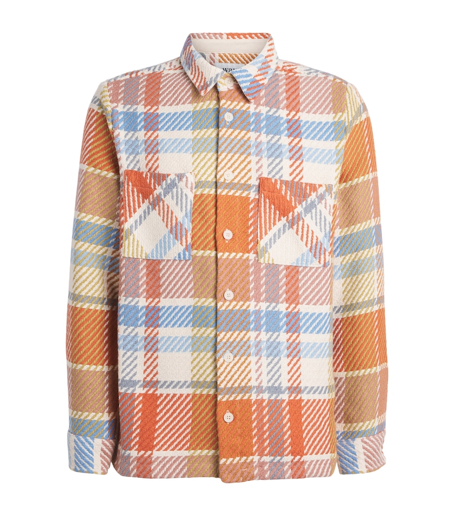 Wax London Mens Cotton-Blend Pike Check Whiting Overshirt Pastel Multi Image 1
