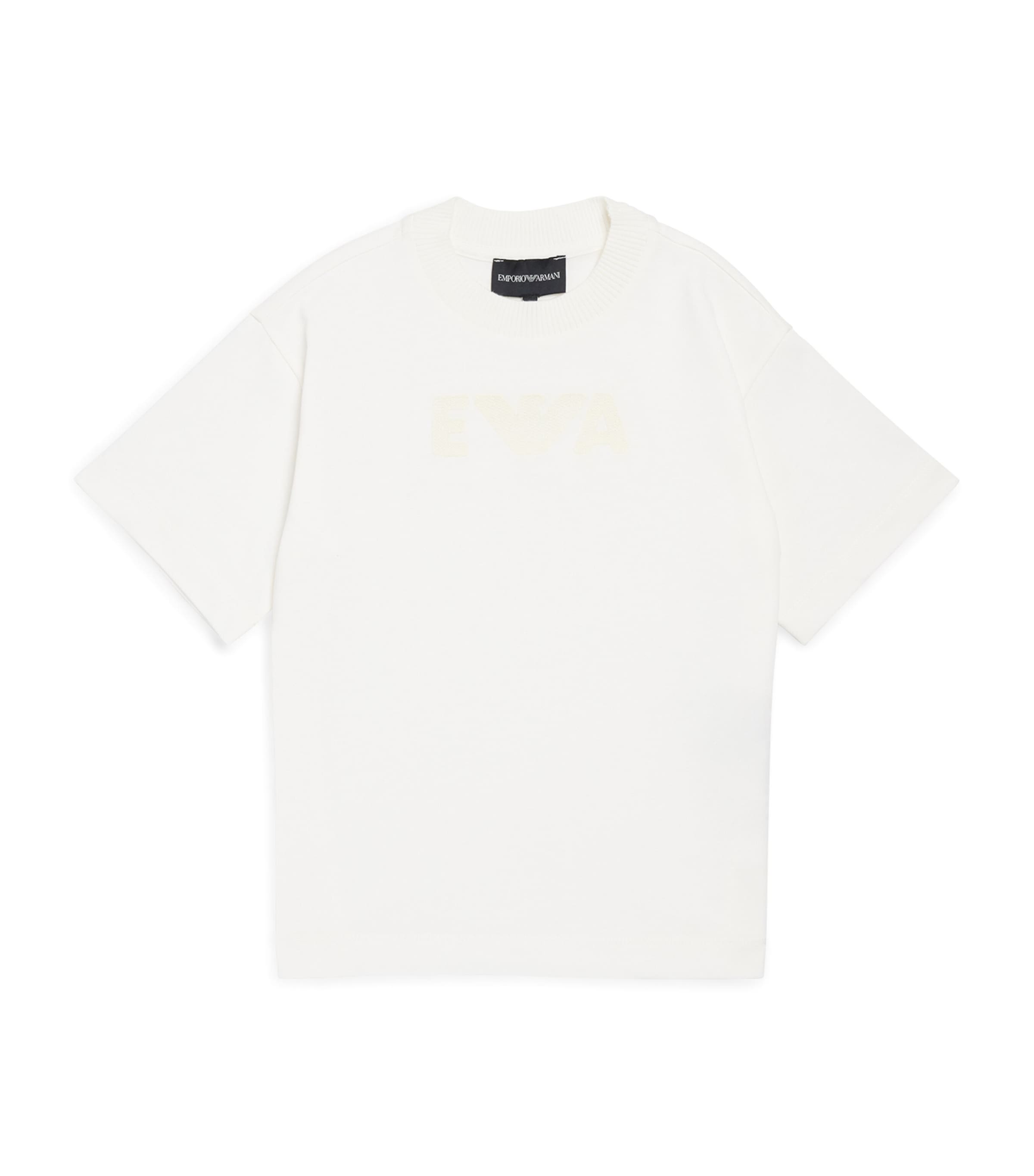 Emporio Armani Embroidered-logo T-shirt In White