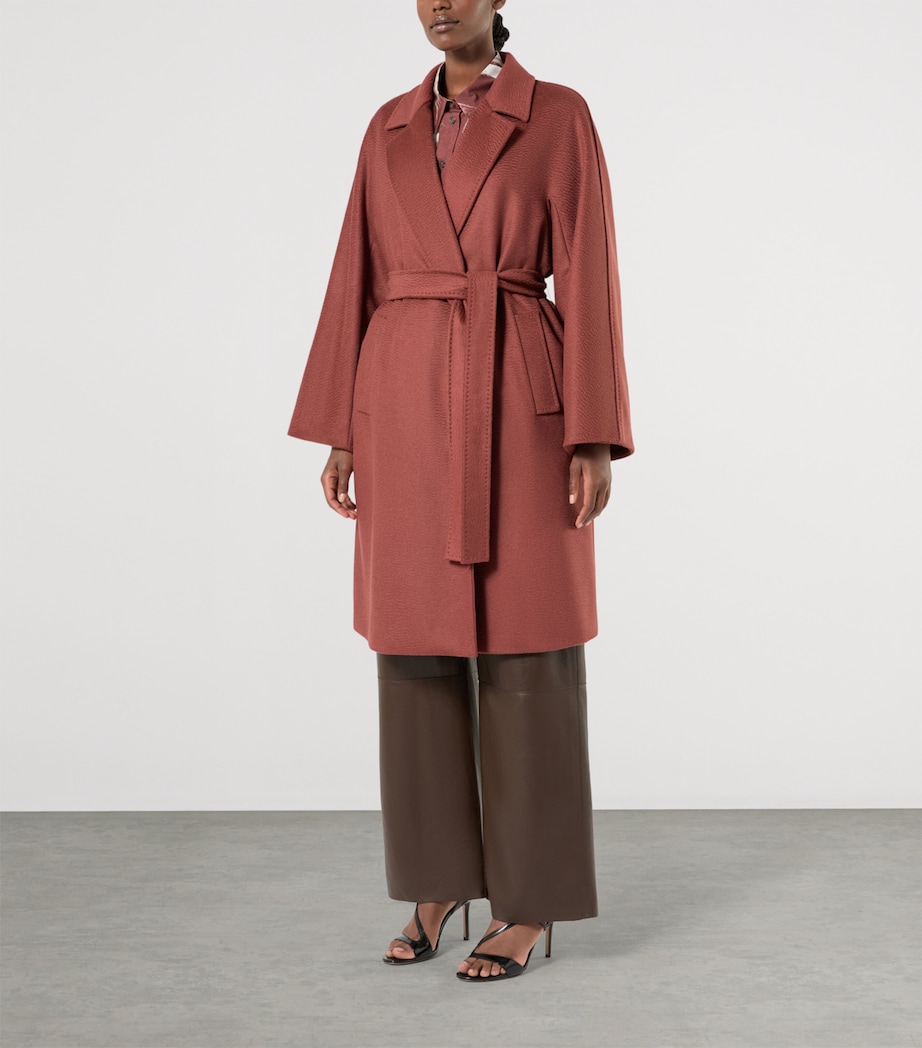 Marina Rinaldi Womens Camel Wool Wrap Coat Brick Red Image 3