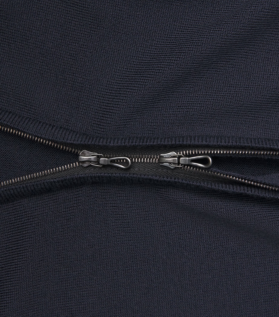 Extra Fine Merino Wool Zip-Up Sweater MIDNIGHT Image 5