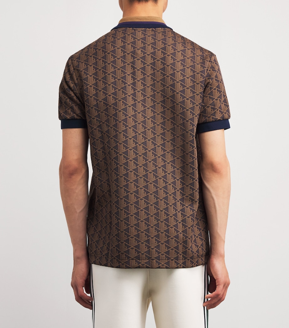 Jacquard Logo Polo Shirt BROWN Image 4