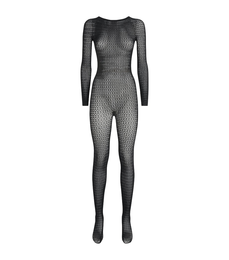 Wolford Womens Net Daisy Catsuit Black Image 1