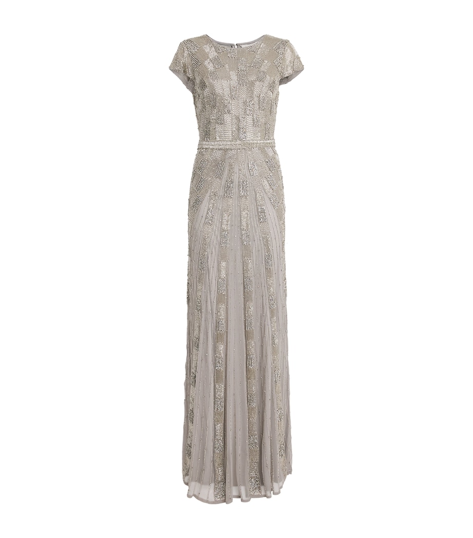 Embellished Crepe Florina Gown SILVER Image 1