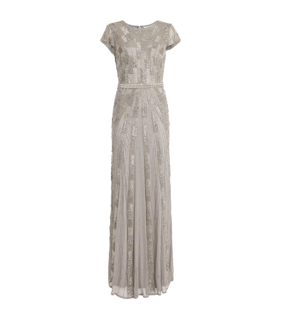 Raishma Embellished Crepe Florina Gown Silver