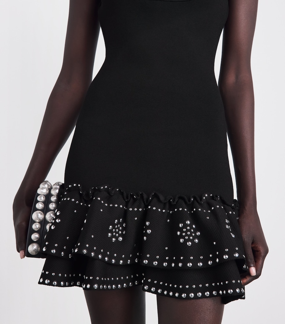Sandro Paris Womens Knit Studded Mini Dress Black Image 5