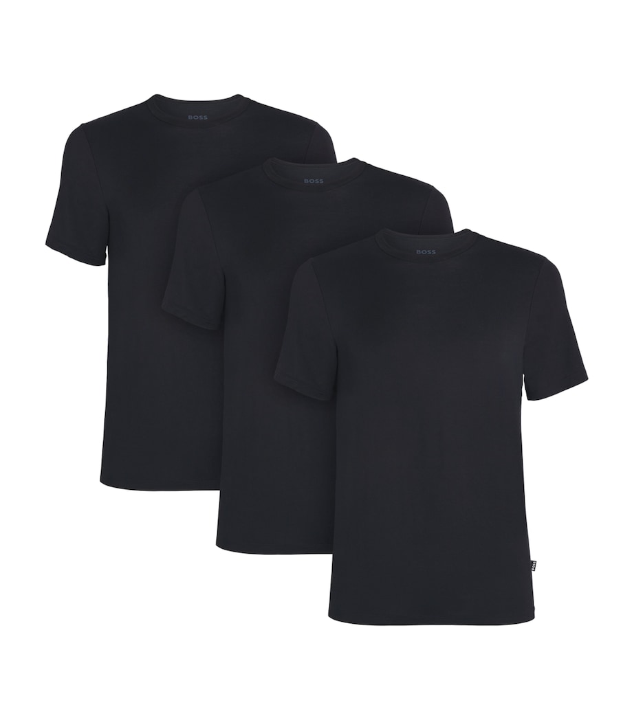 Pack of 3 Stretch-Bamboo Viscose T-Shirts 001-BLACK Image 1