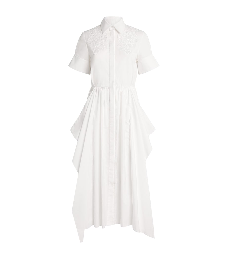 Cotton Embroidered Midi Dress WHITE Image 1