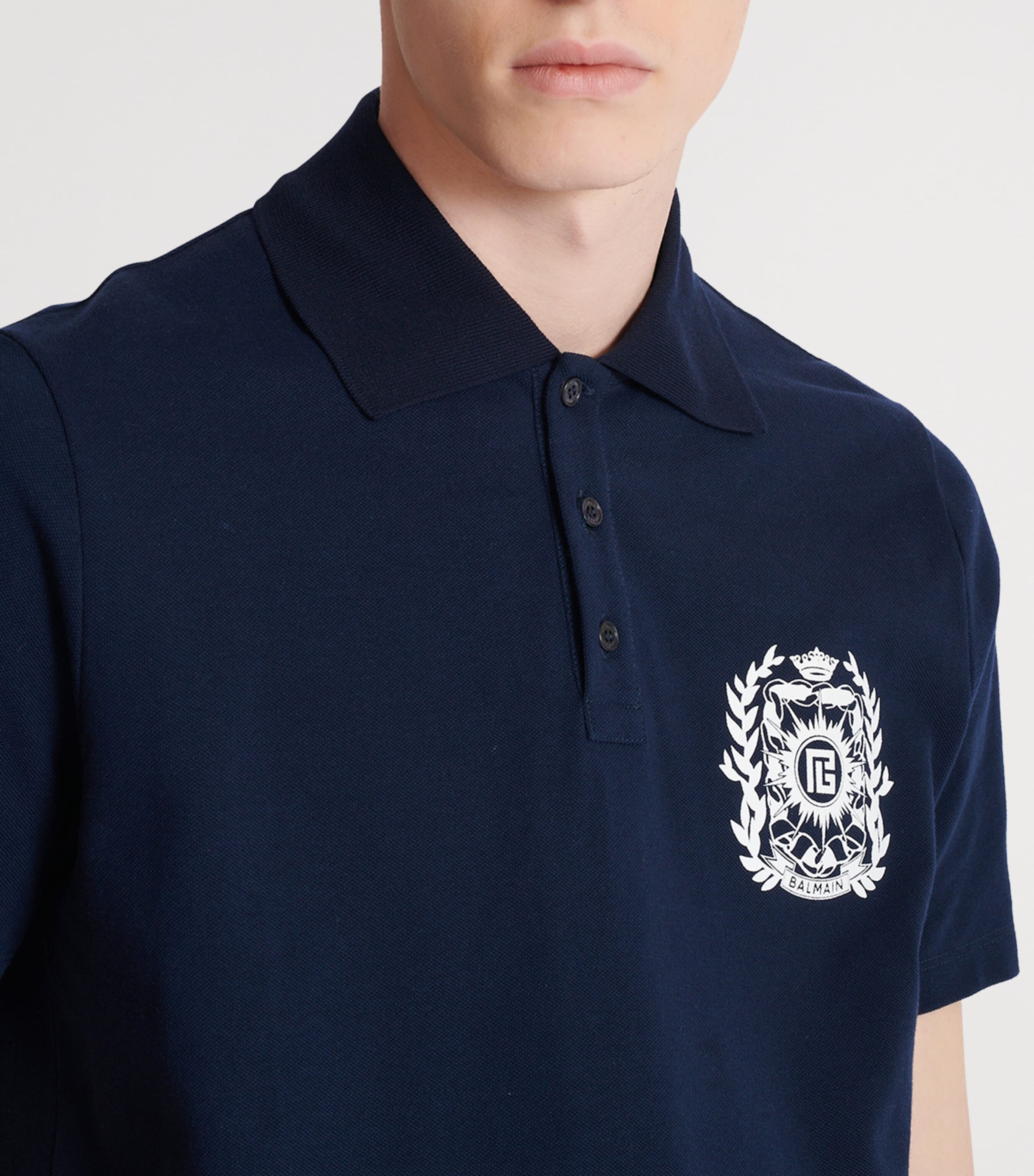Balmain Cotton Crest Polo Shirt | Men Clothing | Polo Shirts | Designers | Balmain Balmain Cotton Crest Polo Shirt | Men Clothing | Polo Shirts | Designers | Balmain