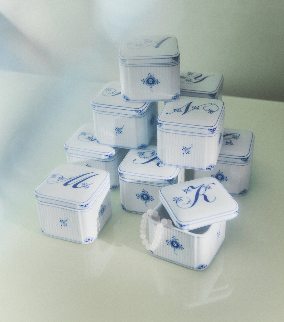 Royal Copenhagen Porcelain Alphabet Bonbonniere Blue Image 4