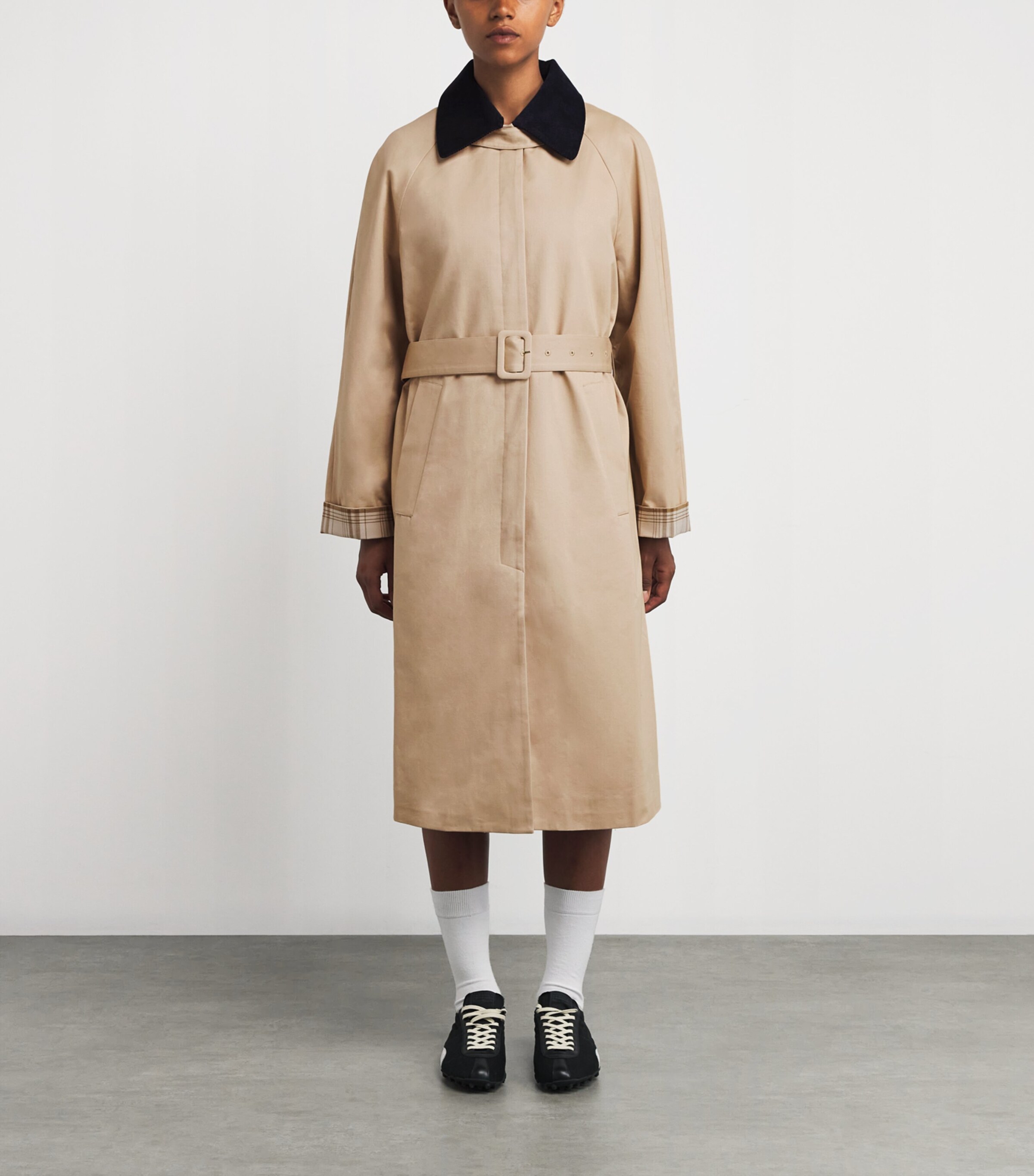 Maje Womens Cotton Trench Coat Beige Image 3