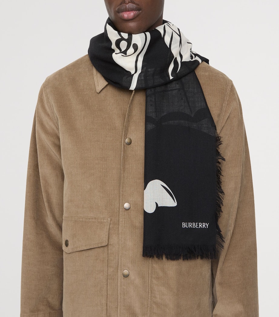 Wool Wide EKD Scarf BLACK/CALICO Image 4