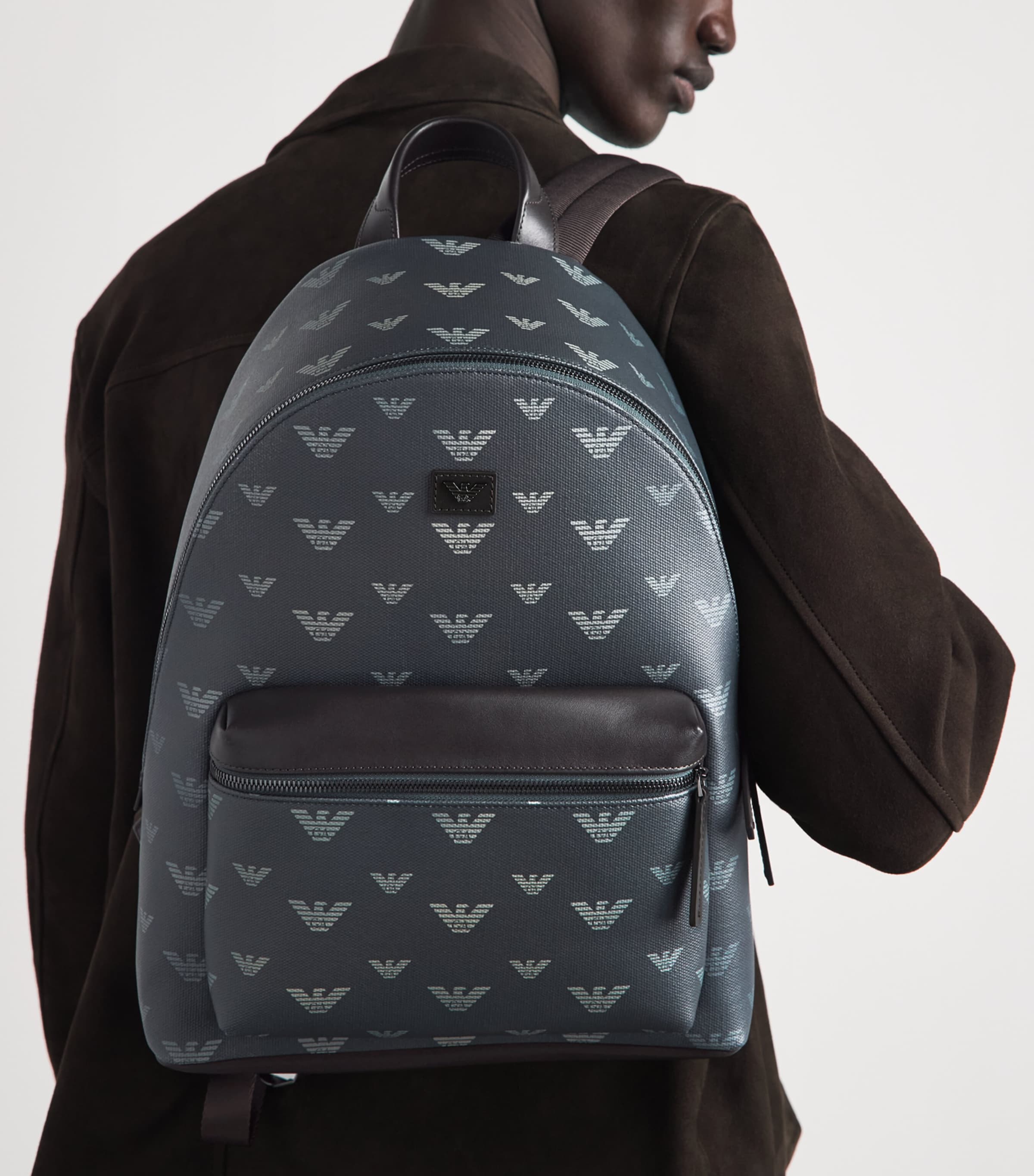 Emporio Armani Coated Canvas Eagle Backpack Image 4