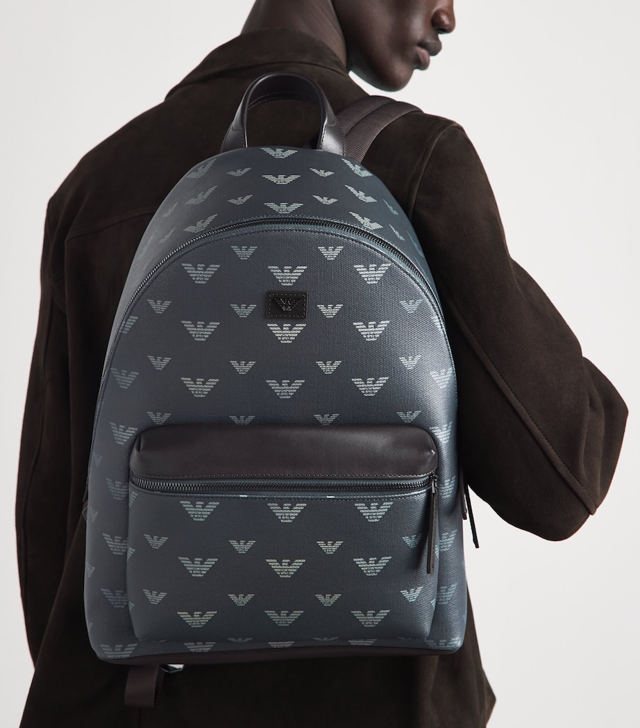 Emporio Armani Coated Canvas Eagle Backpack Image 4