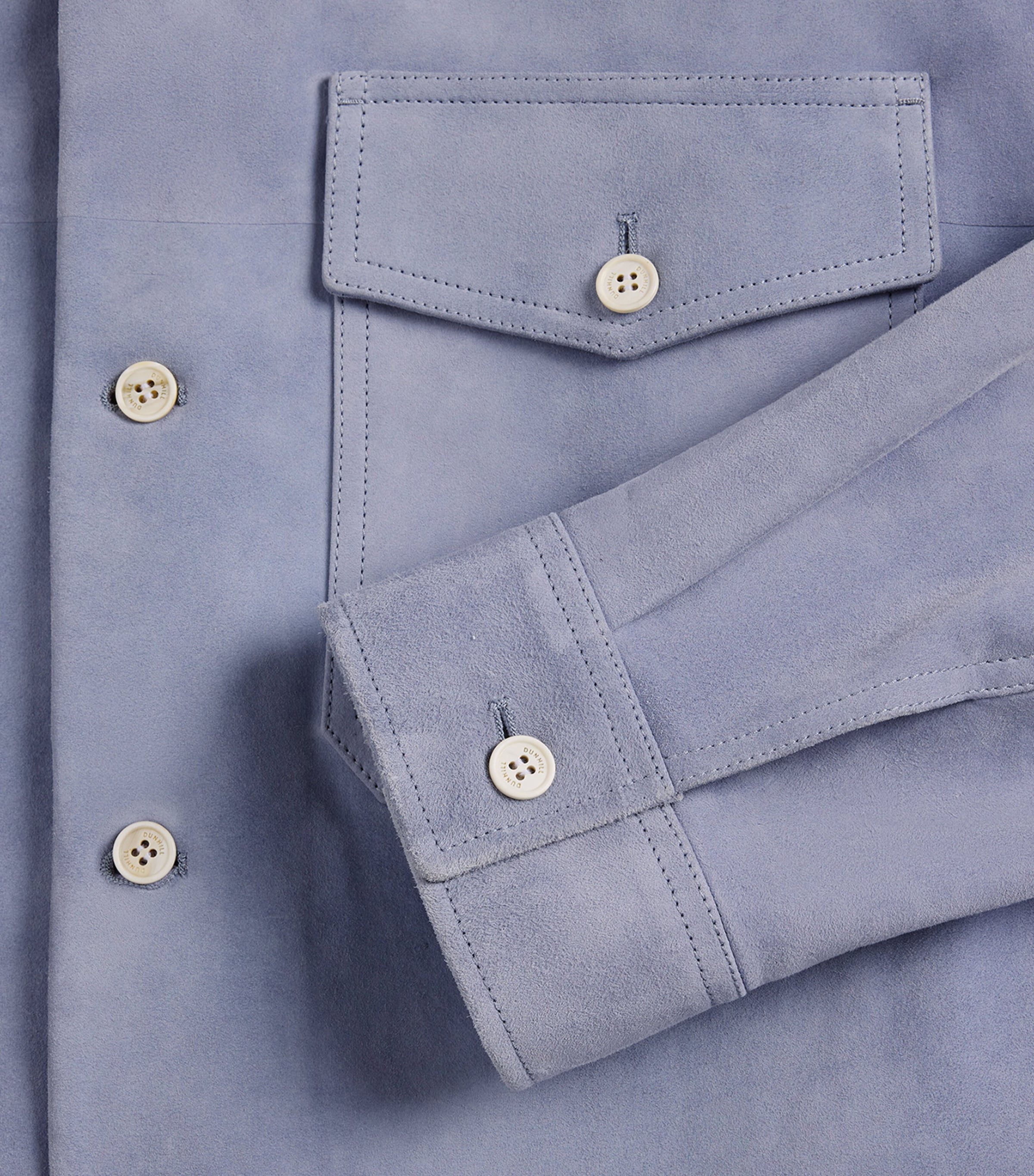 Dunhill Mens Suede Overshirt Lilac Image 7