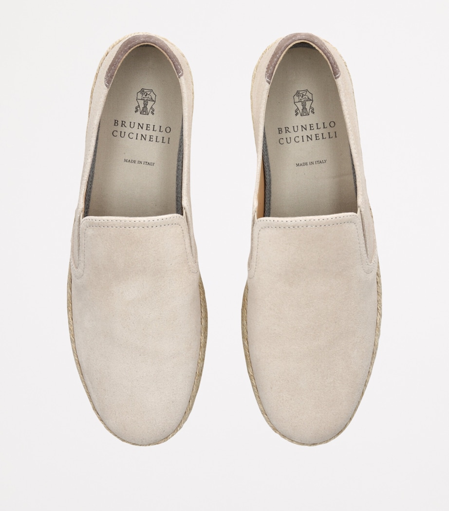 Brunello Cucinelli Suede Espadrille Loafers Beige Image 4