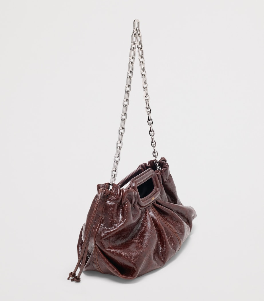 Maje Leather Milpli Clutch Bag Dark Brown Image 6