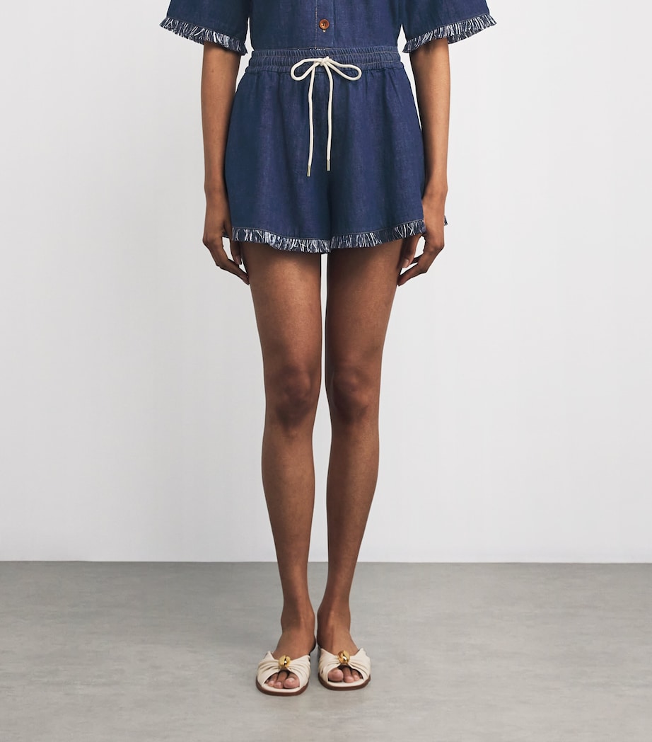 Zimmermann Womens Denim Rhiannon Shorts Aln/atlantic Image 3