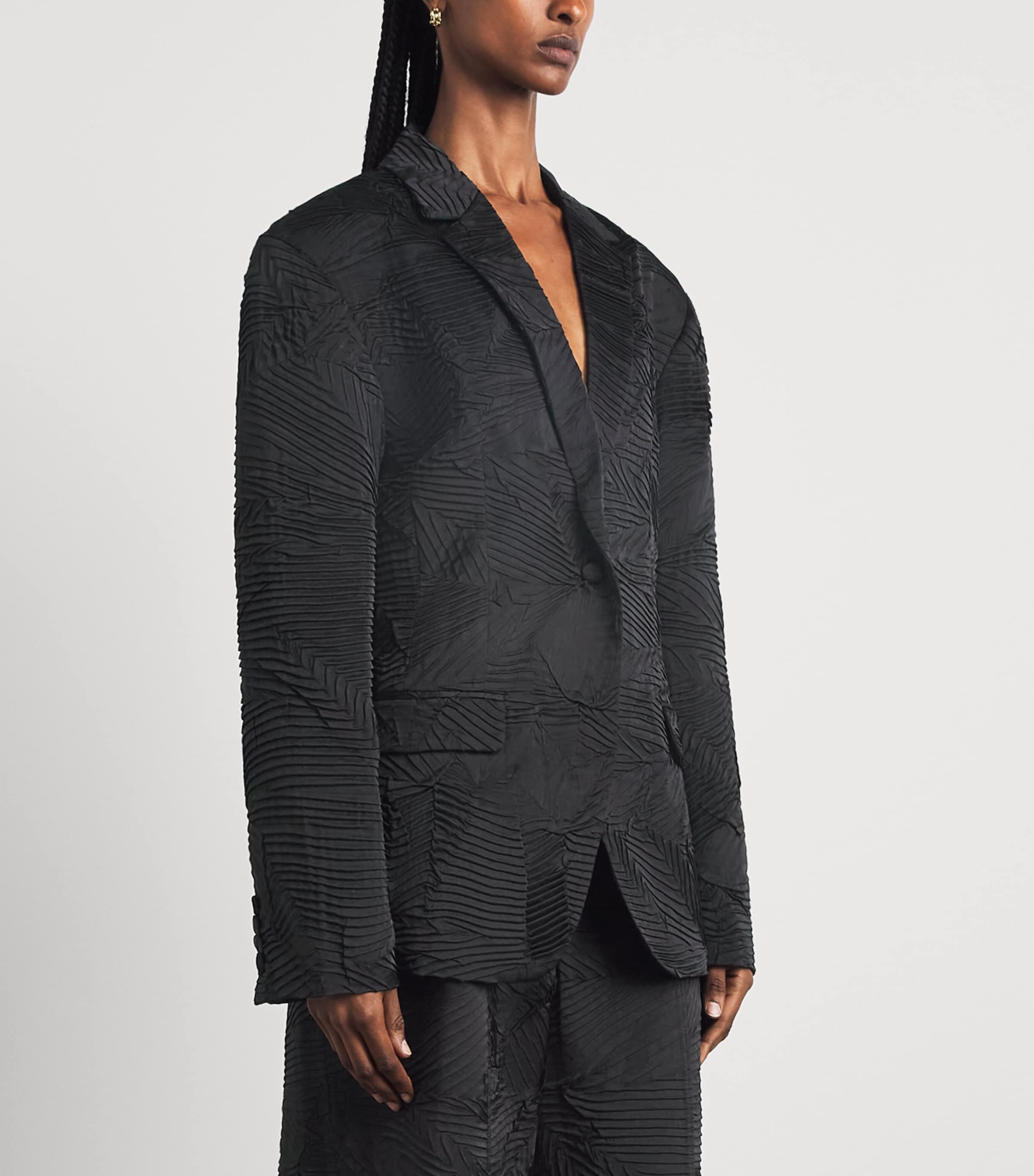 Ulla Johnson Womens Satin Dehmi Blazer Noir Image 4