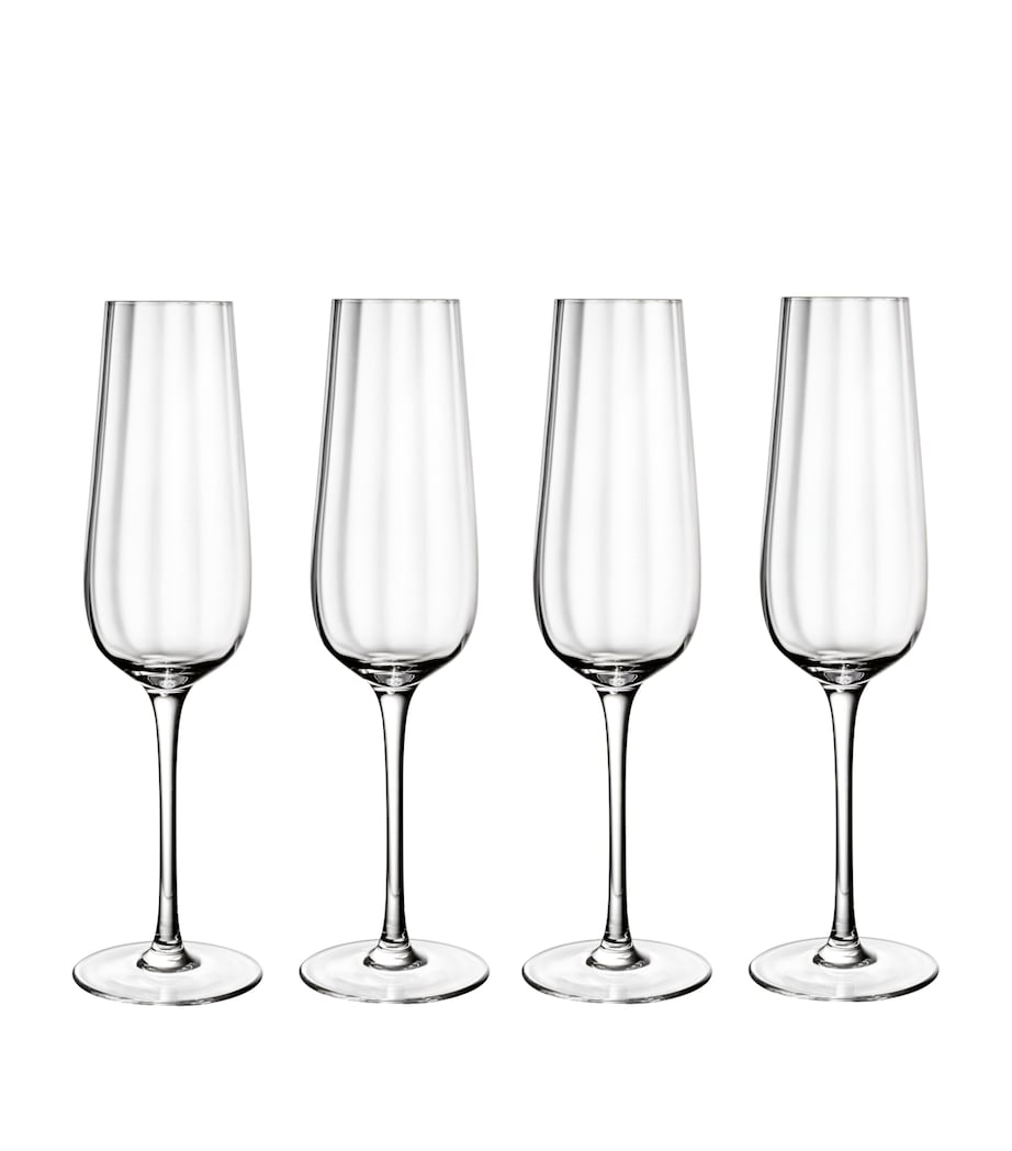 Set of 4 Rose Garden Champagne Flutes (120ml) CLEAR Image 1