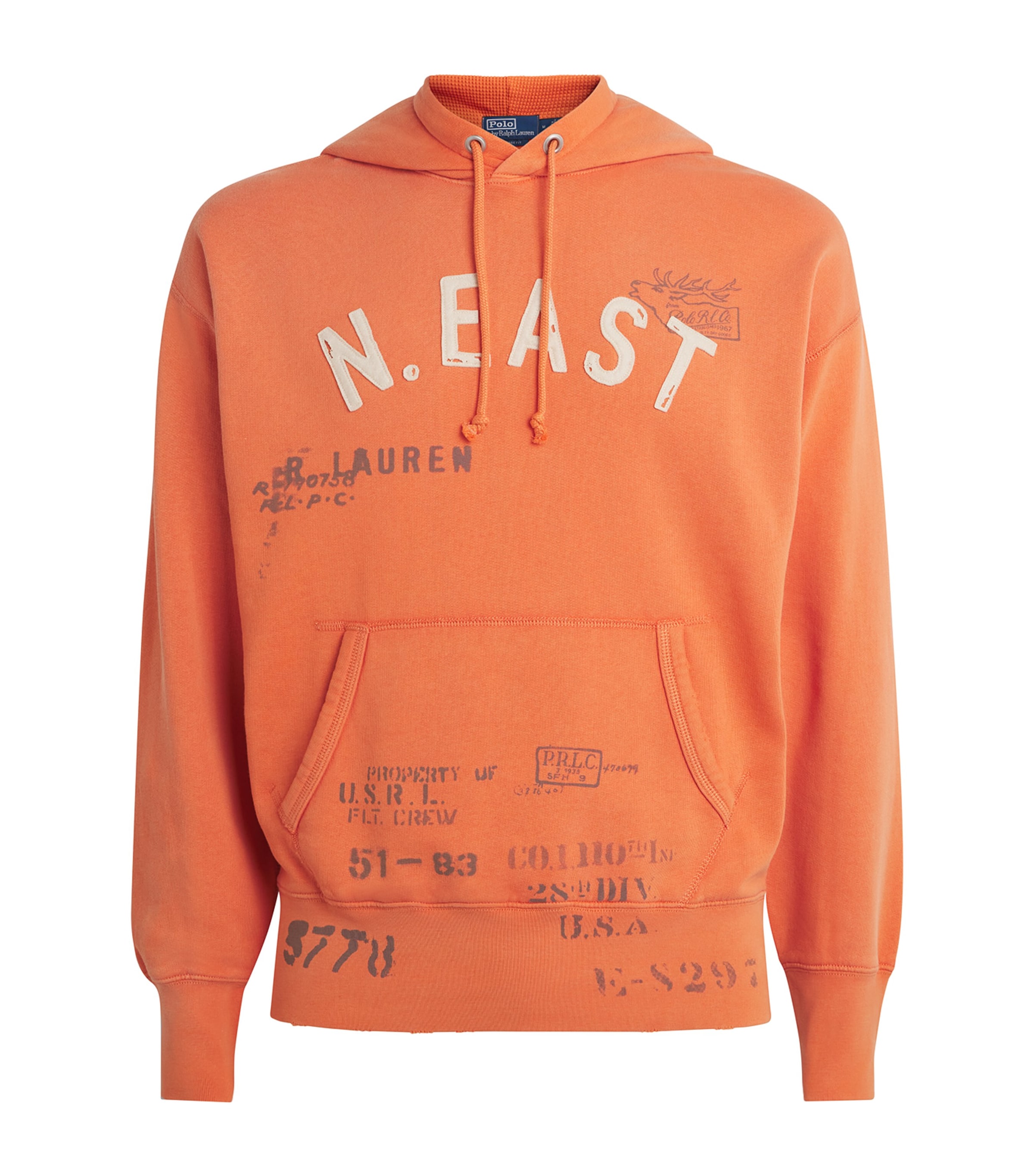 Polo Ralph Lauren Mens Graphic Print Hoodie Kona Orange Image 1