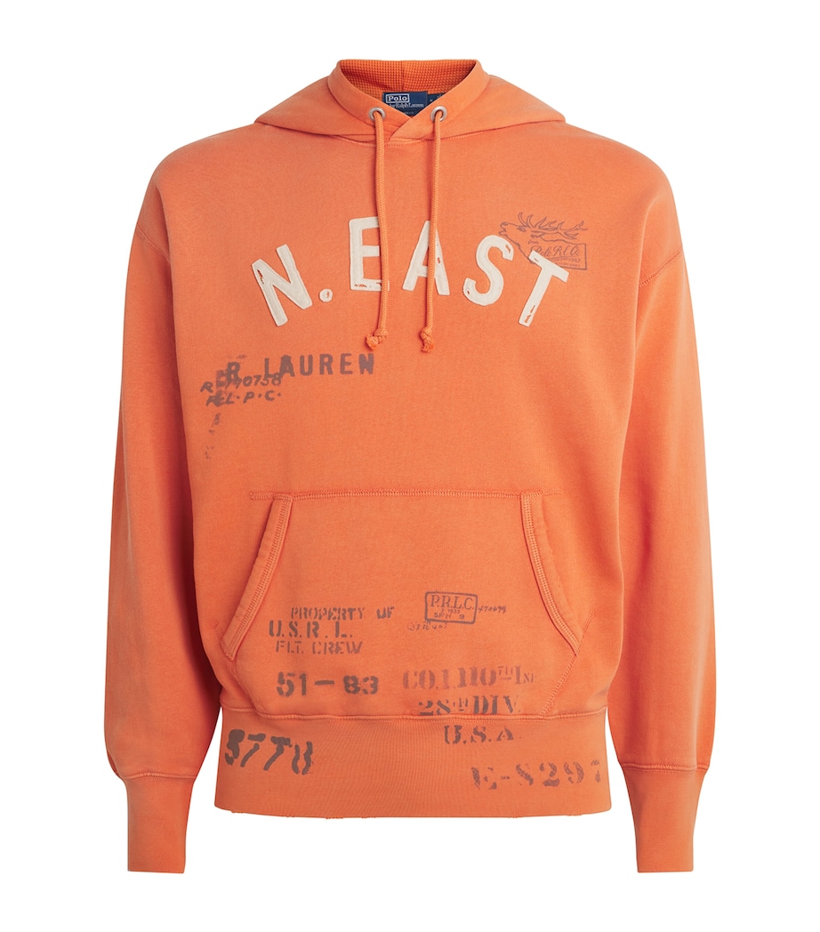 Polo Ralph Lauren Mens Graphic Print Hoodie Kona Orange Image 1