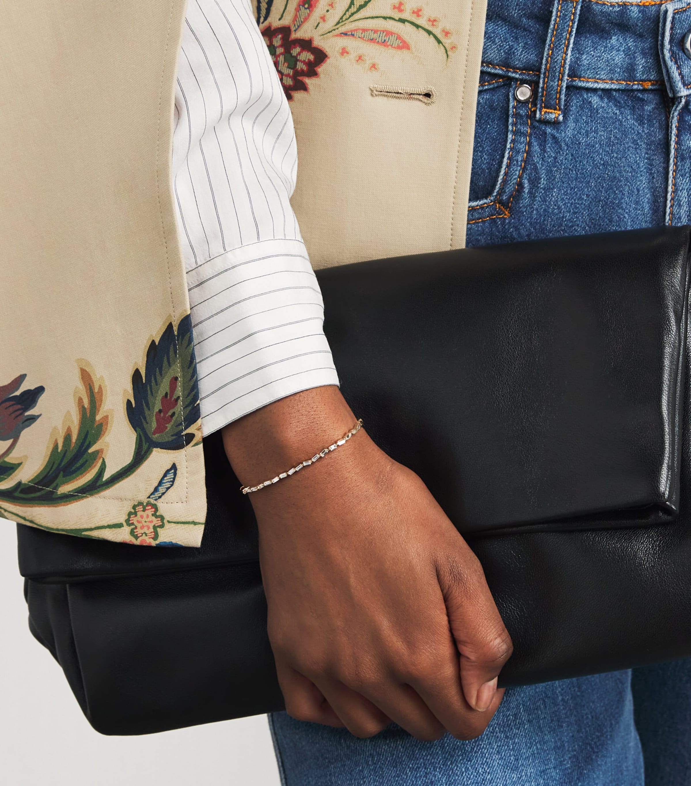 Rose Gold and White Diamond Bold Bangle 18K RG/WD Image 2