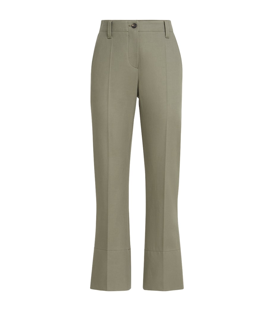 Brunello Cucinelli Womens Stretch-Cotton Flared Trousers Image 1
