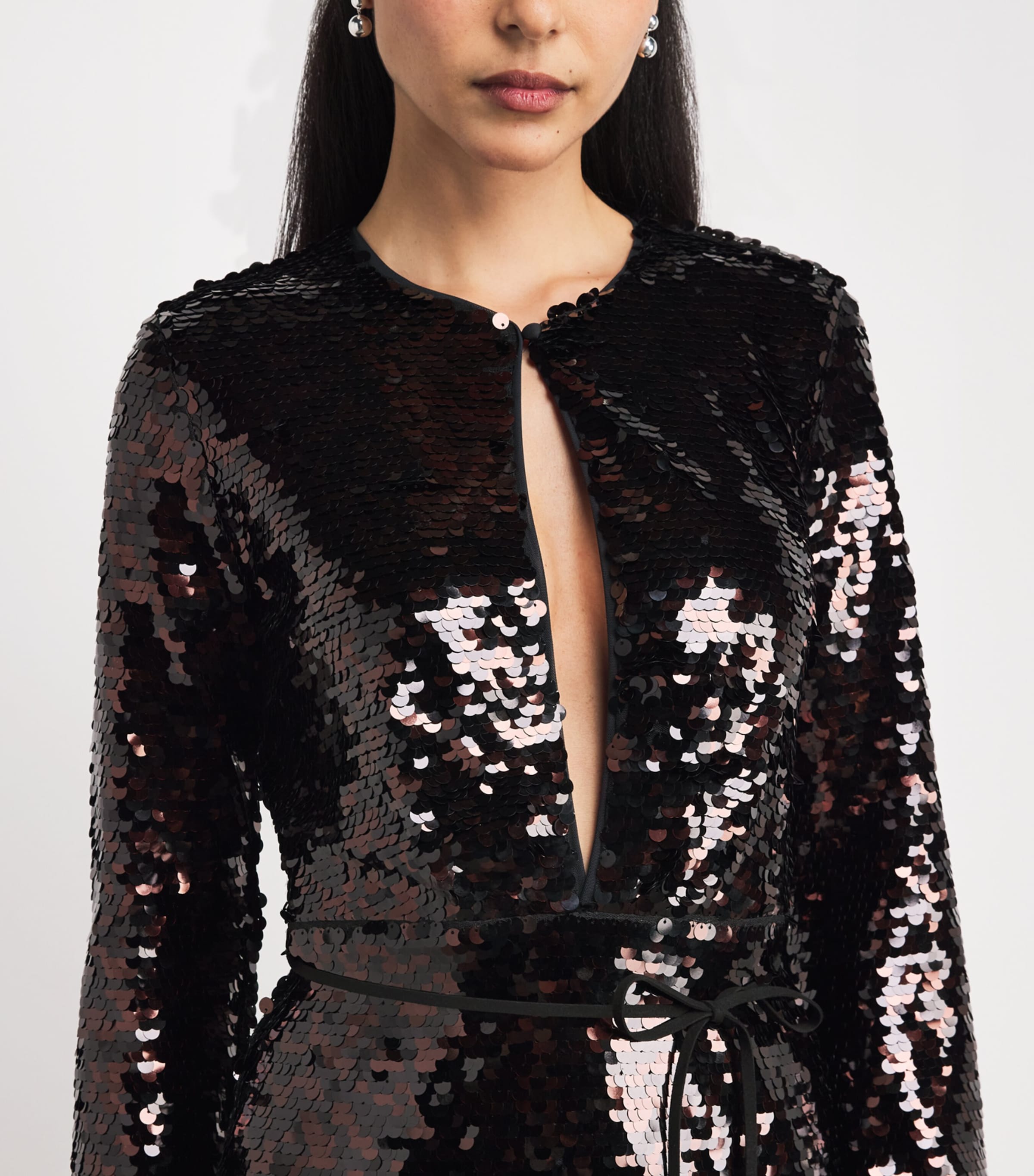 Sequin Fifi Mini Dress ESPRESSO/BLACK Image 6