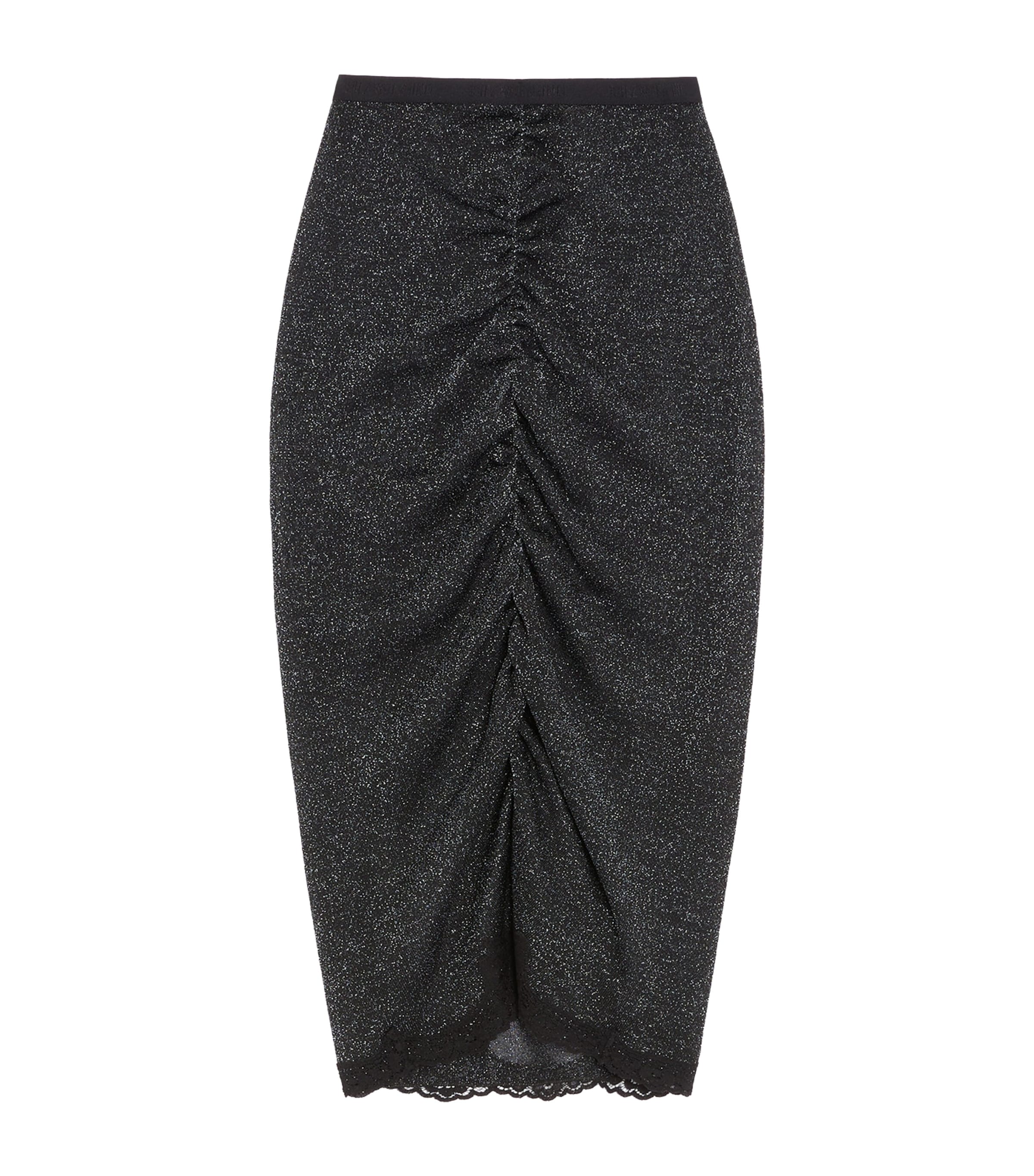 Valentino Womens Lurex Knit Midi Skirt Nud Image 2