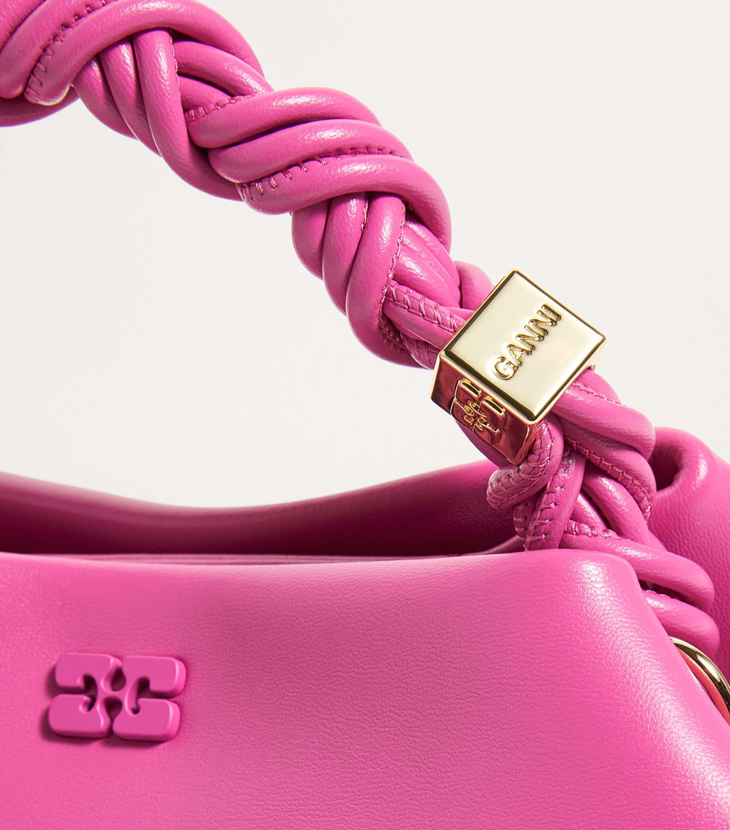 GANNI Pink Small Bou Top-Handle Bag | Harrods UK
