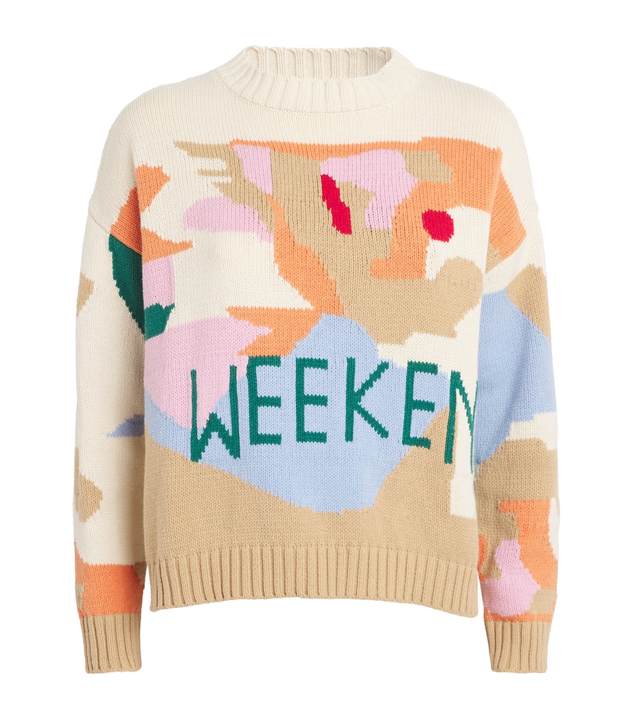 Weekend Max Mara Womens Jacquard Logo Sweater Orange Image 1