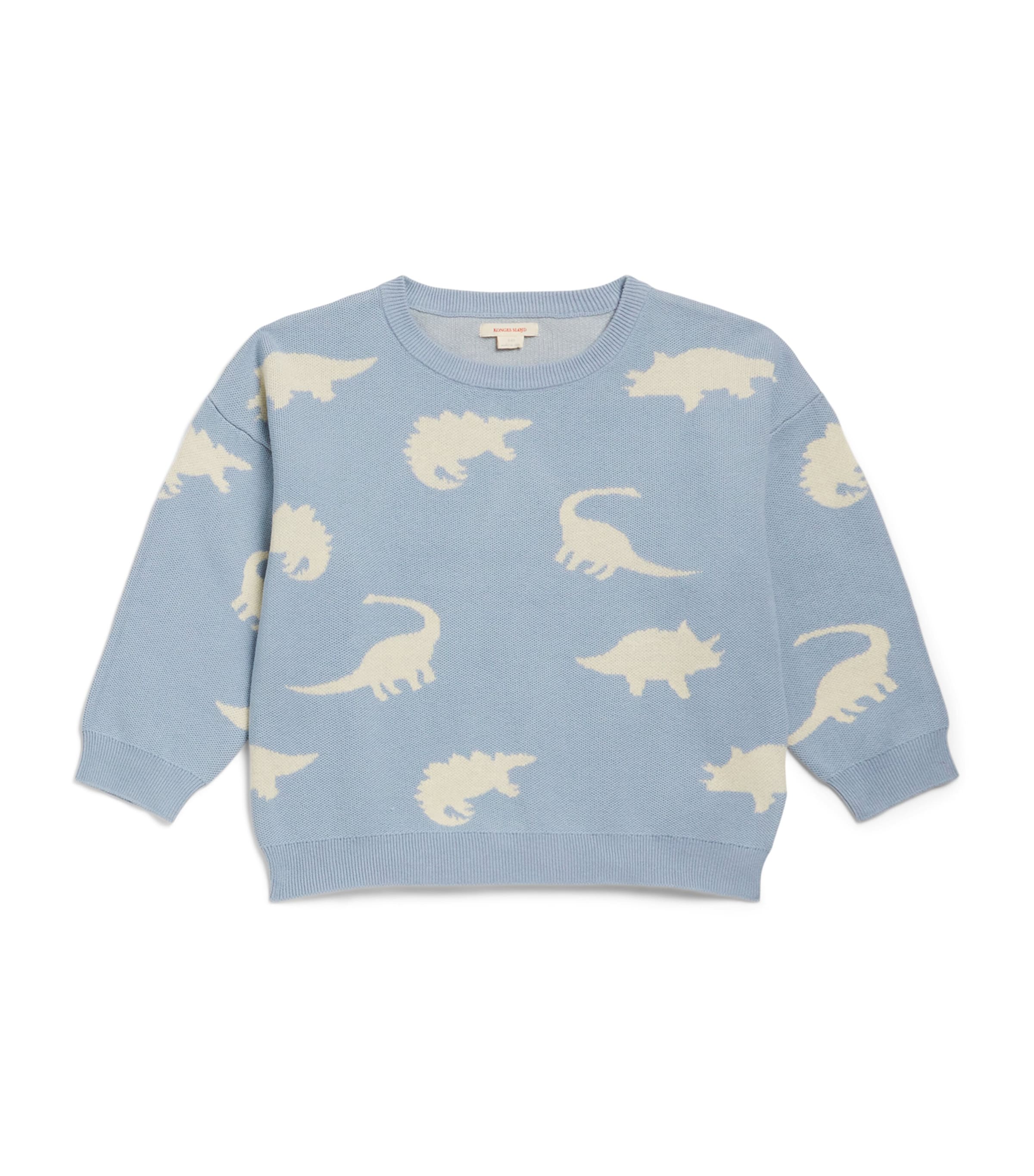 KONGES SLOJD Dinosaur Print Sweater (5-10 Years) Mist Image 1