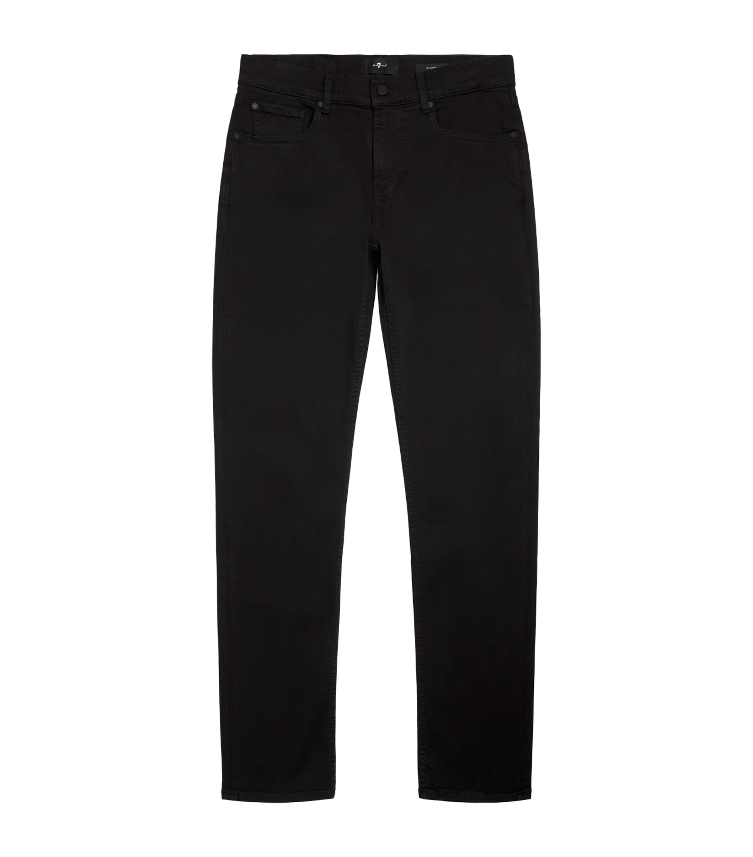 7 For All Mankind Mens Slimmy Luxe Performance Jeans Black Image 1