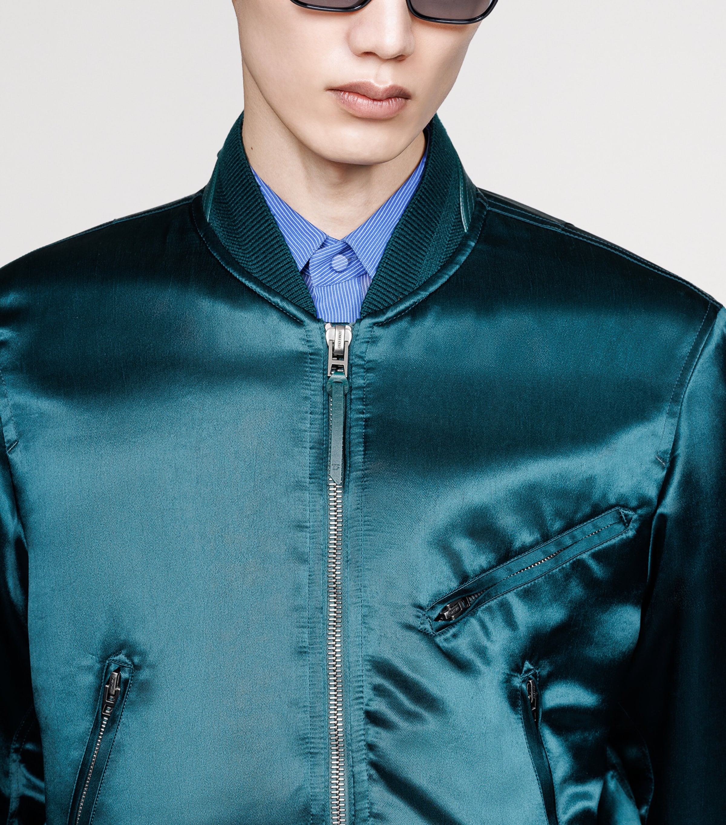 TOM FORD Mens Satin Bomber Jacket Gcm Image 5