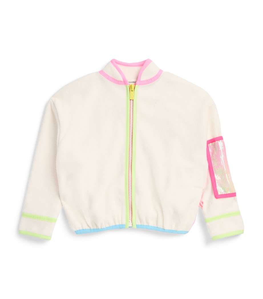Billieblush Zipped Fleece Cardigan (2-12 Years) Stone Image 1