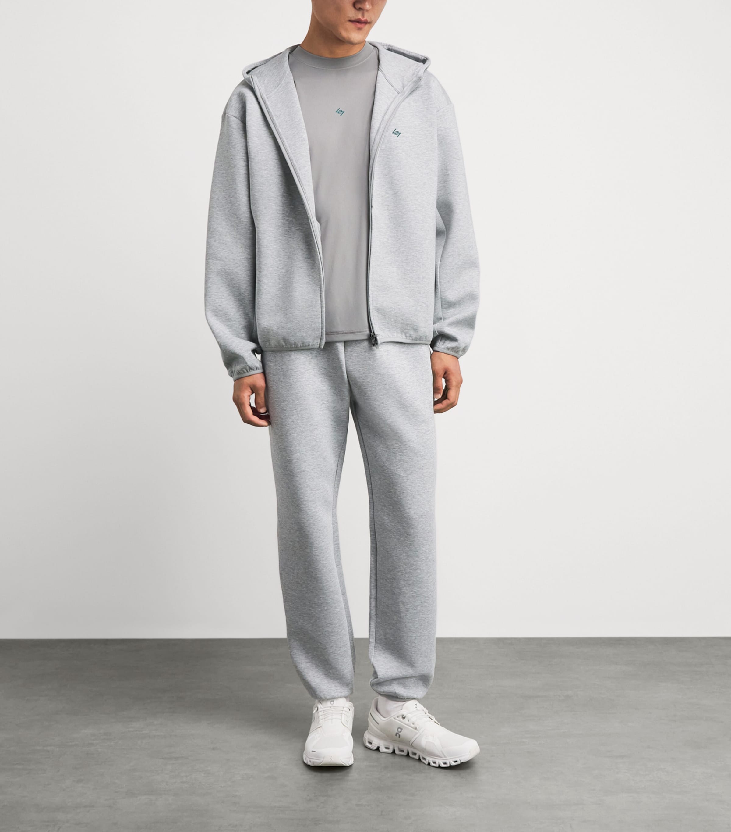 Represent 247 Mens 247 Numbers Zip-Up Hoodie Grey Marl Image 2