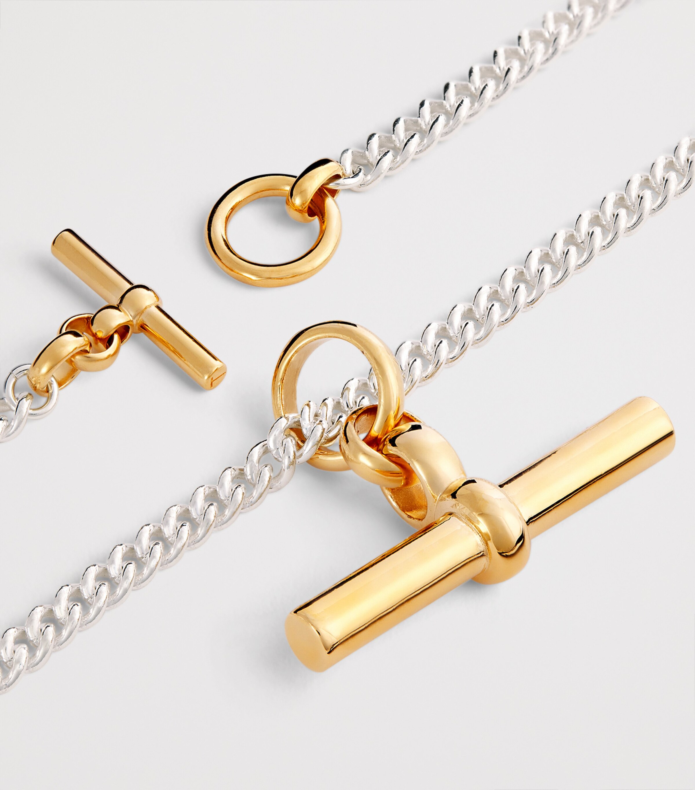 TILLY SVEAAS Giant T-Bar Curb Chain Necklace Gold Image 4