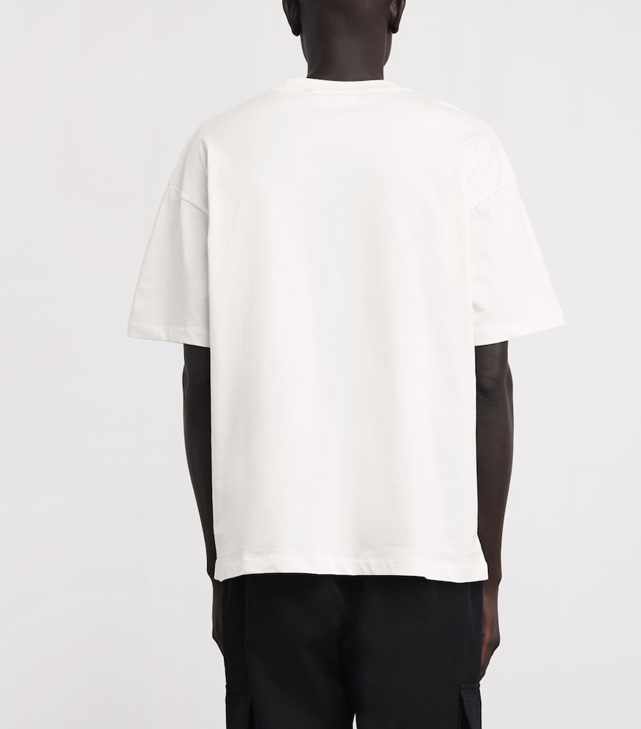Cotton Initial Oversized T-Shirt FLAT WHITE Image 4
