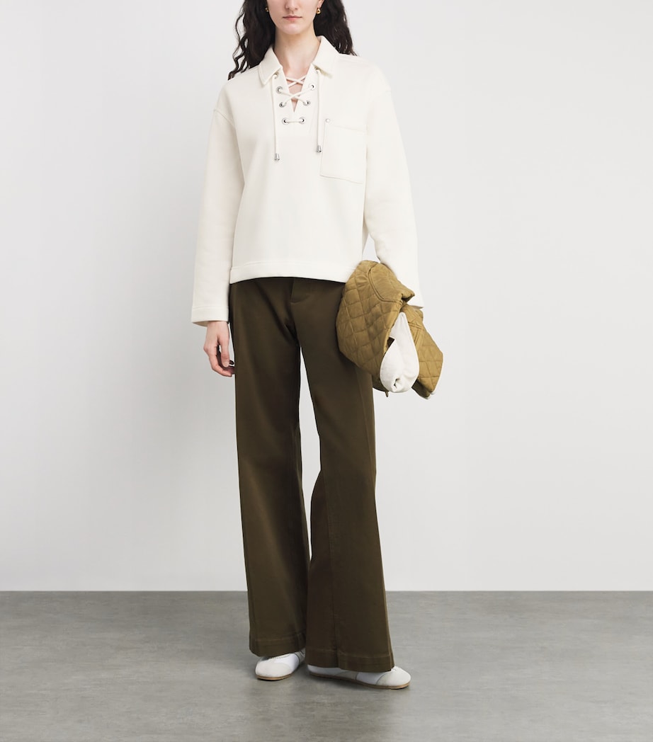 Barbour Womens Cotton-Blend Daya Sweater Ecru Image 2