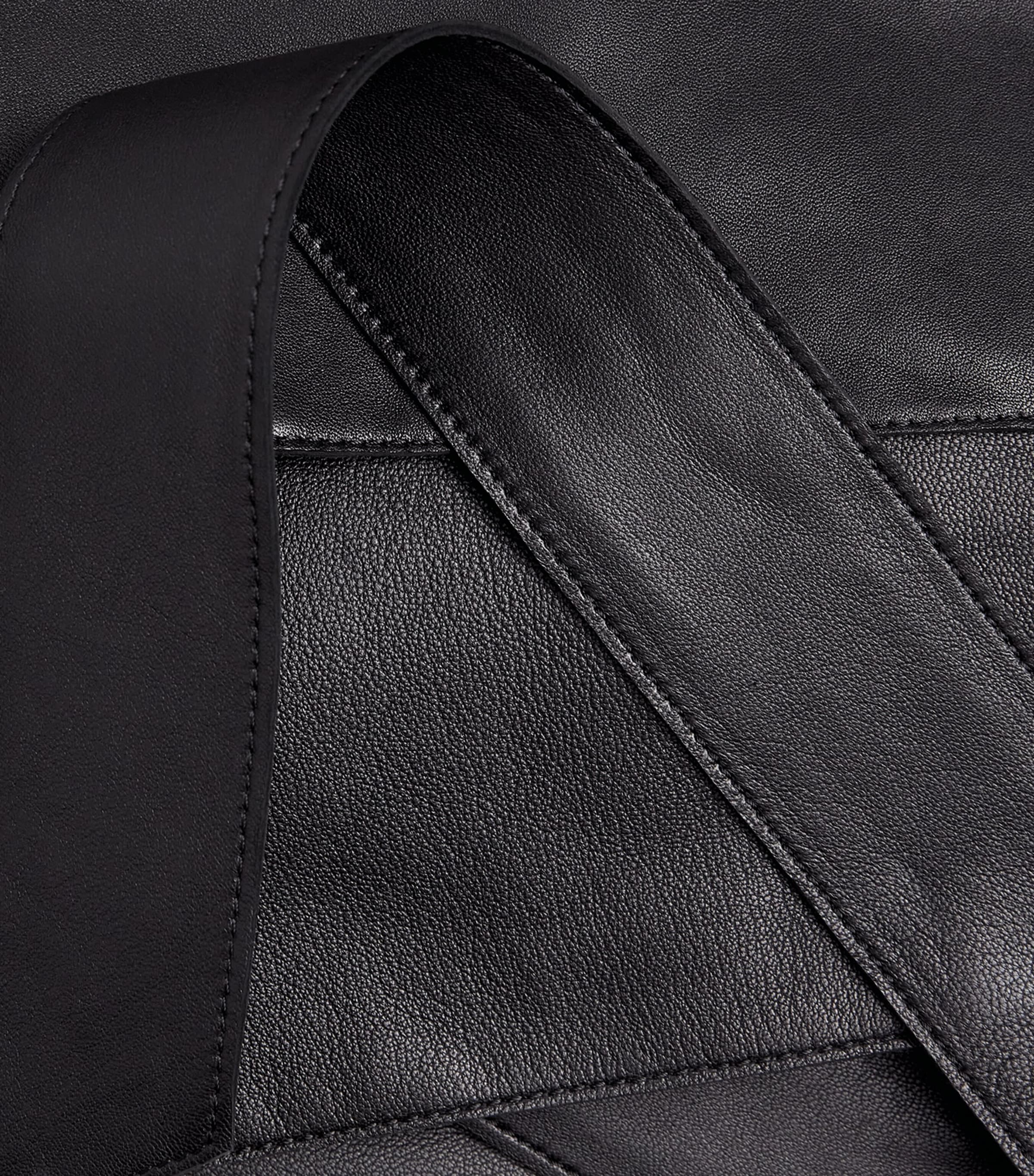 NOUR HAMMOUR Womens Belted Kerri Leather Jacket Black Image 5