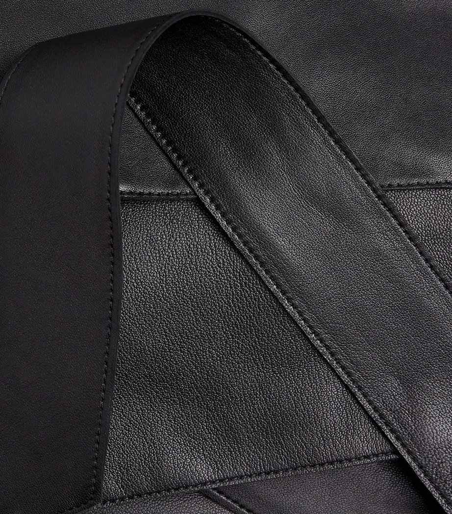 NOUR HAMMOUR Womens Belted Kerri Leather Jacket Black Image 5