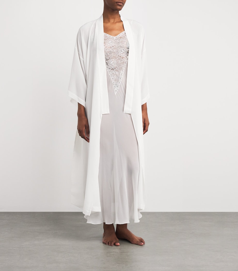 Silk Queenie Long Robe IVORY Image 2