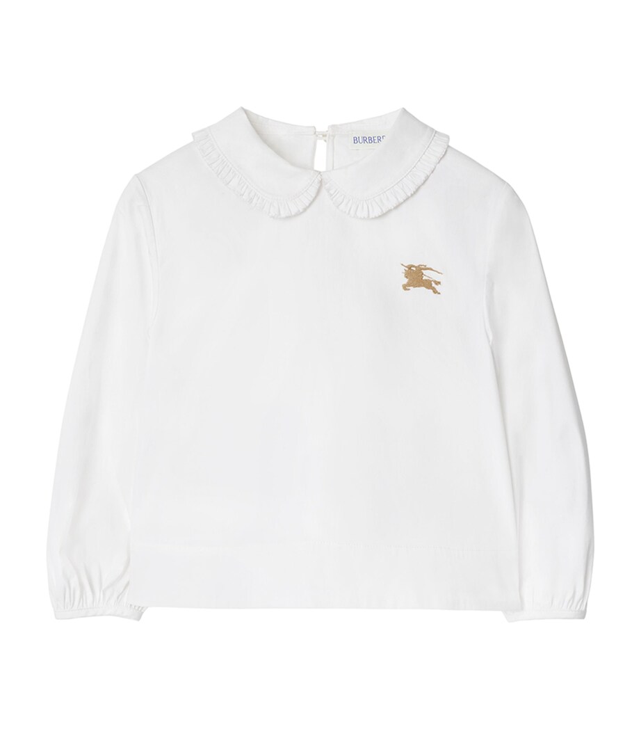 Burberry Kids Stretch-Cotton EKD Shirt (3-12 Years) White Image 1