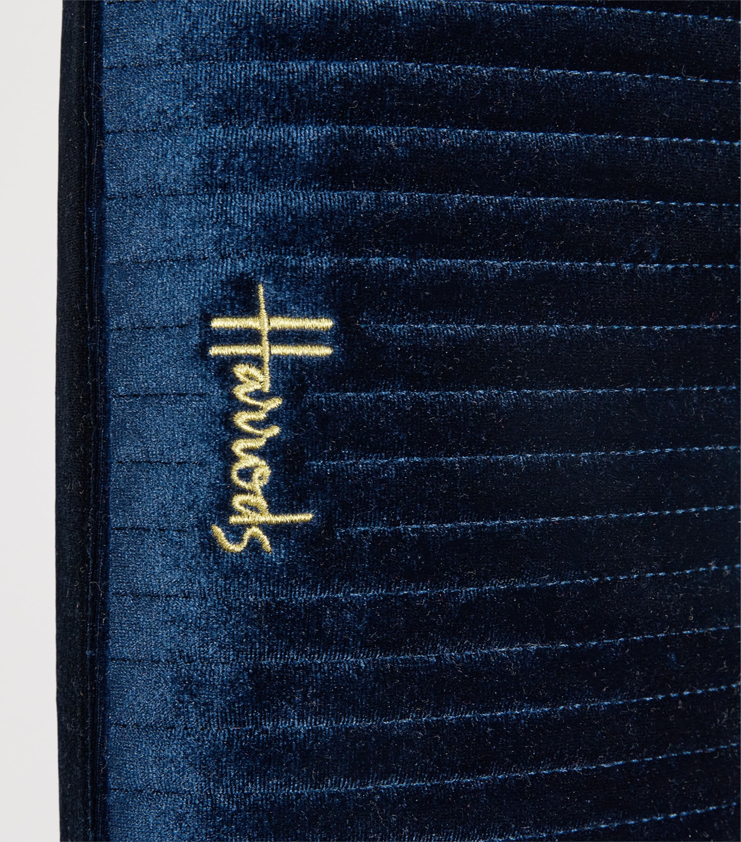 Harrods Medium Velvet Partridge Wash Bag Navy Image 3