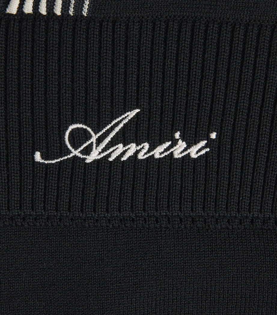 Wool-Blend Stud Stripe Shirt BLACK Image 6