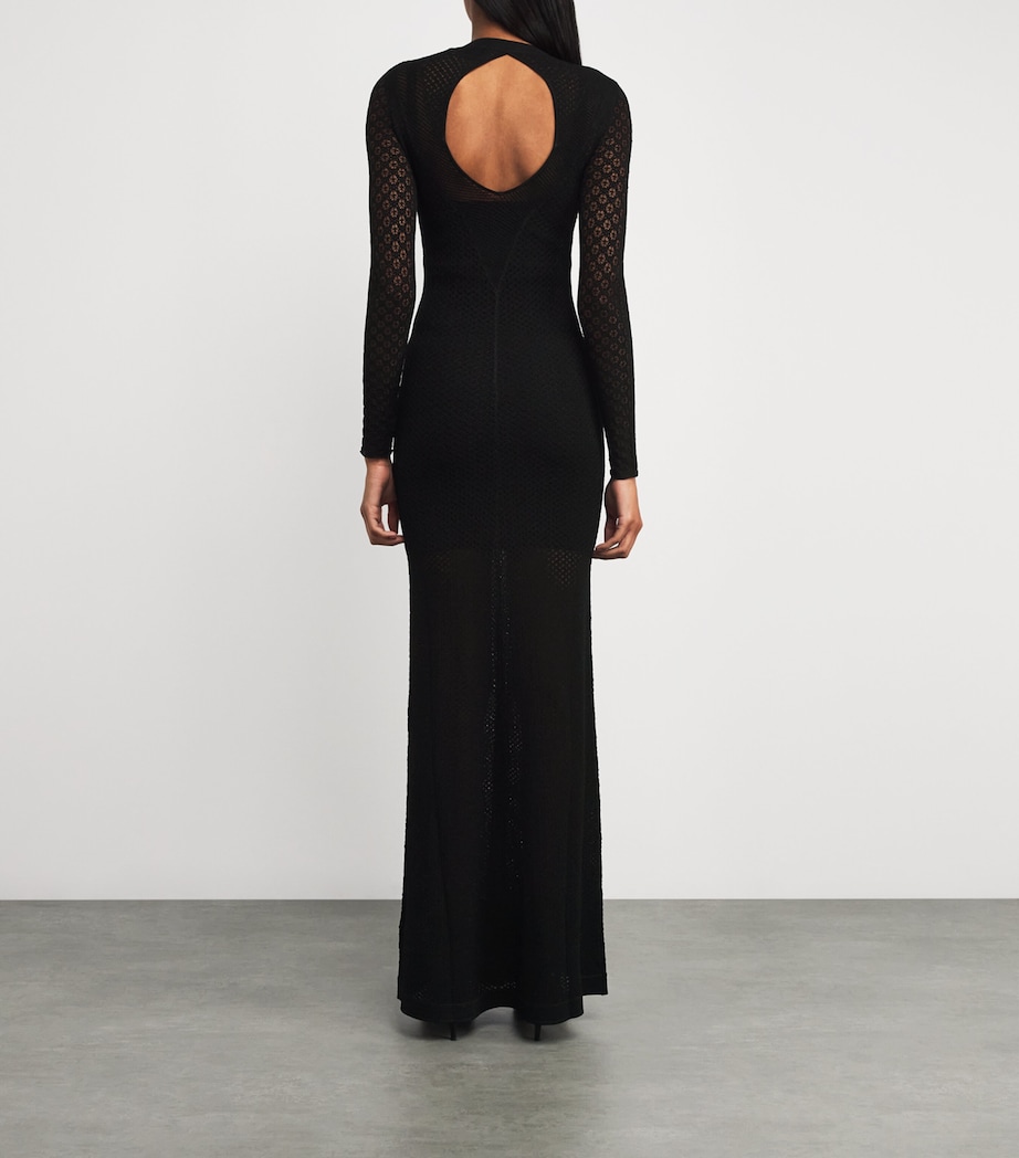 Knitted Florie Maxi Dress 01 BKBLACK Image 3