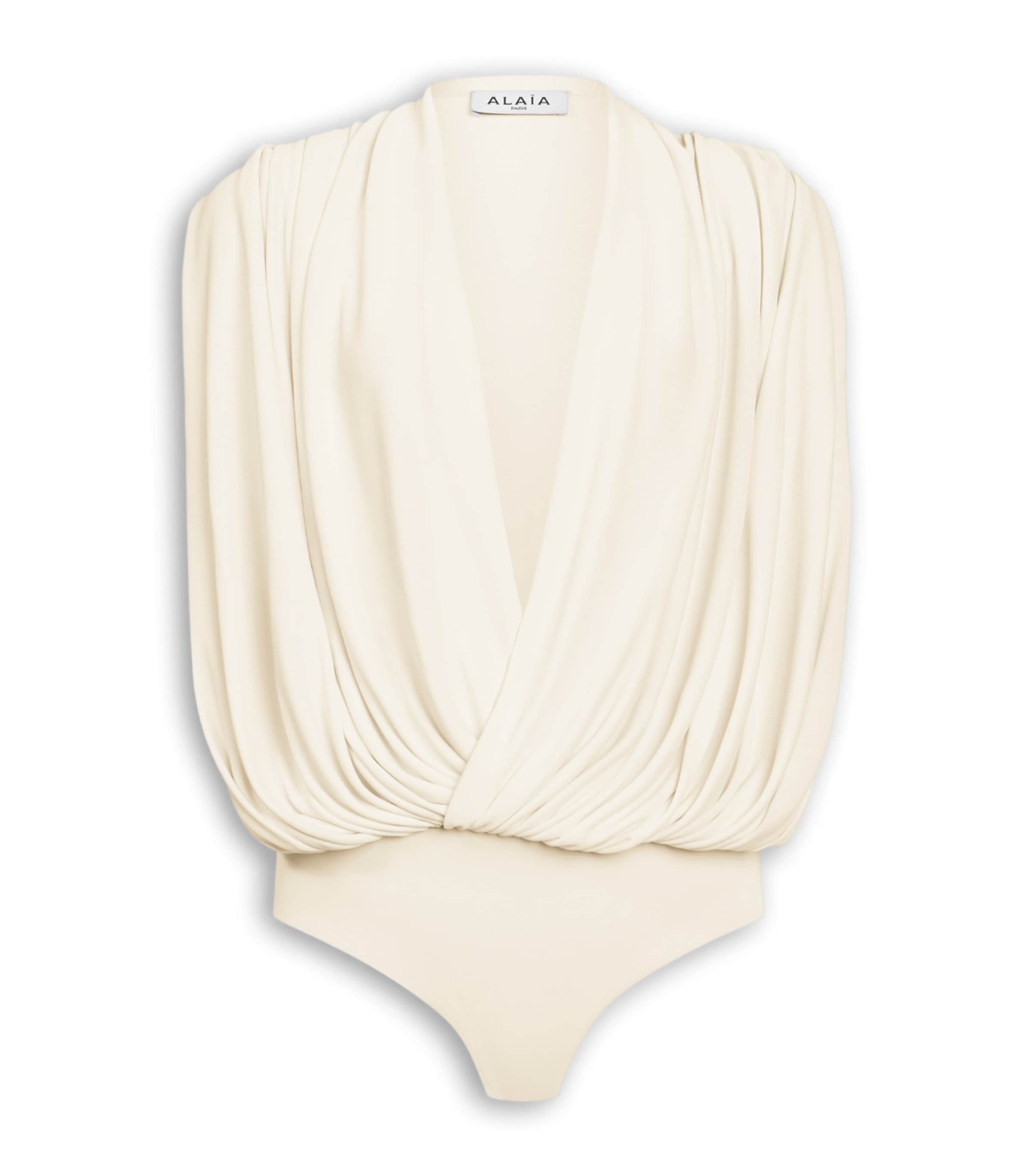 Alaïa Womens Hooded Bodysuit Panna Cotta Image 1